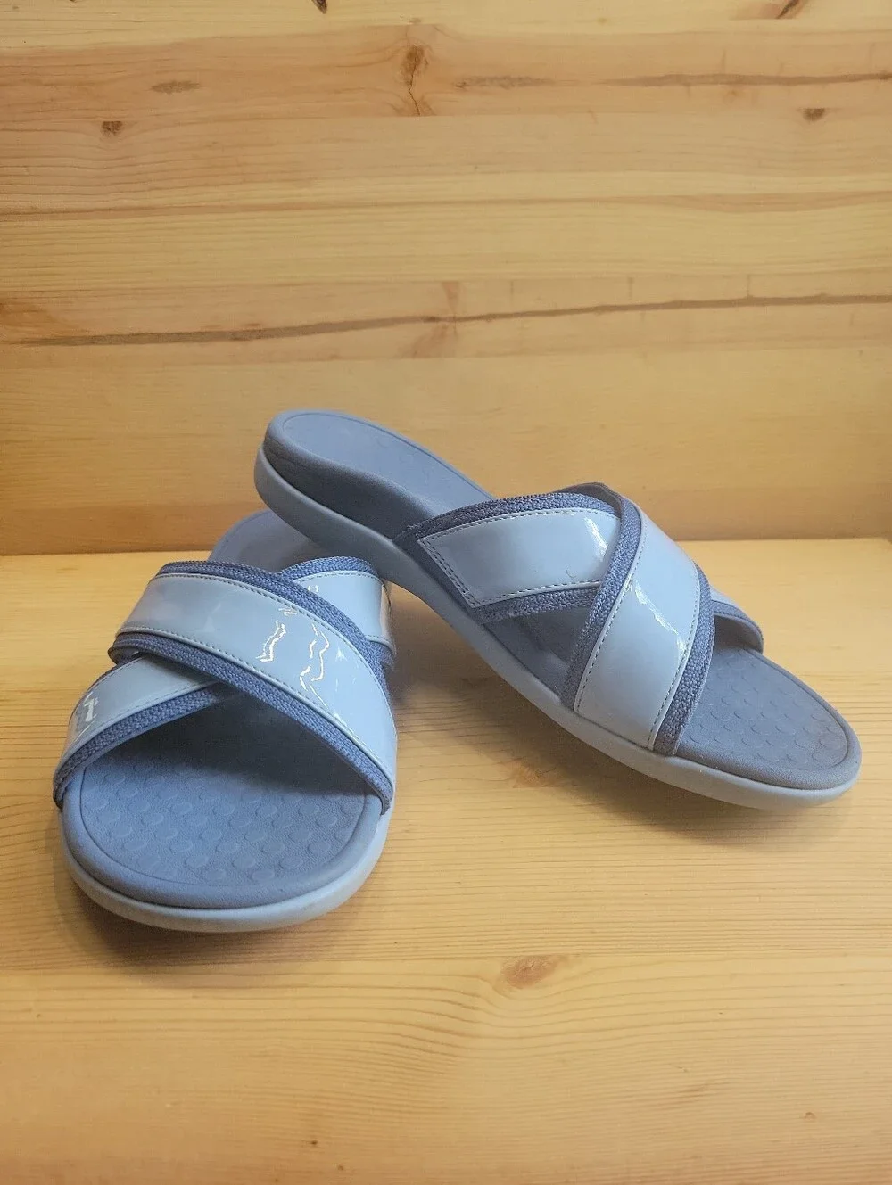 Vionic Women's Merced Cross Strap Sandals Orthopedic Blue